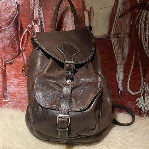 Roots brown leather backpack # 274